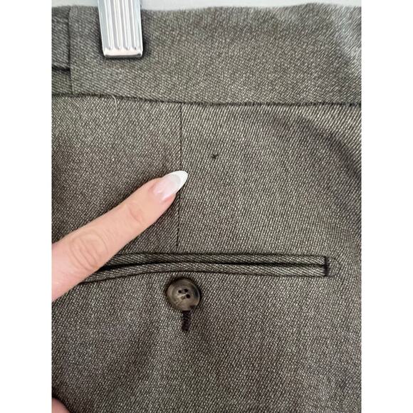 Hickey Freeman Dress Pants Pleated Not Hemmed Light Brown Taupe Size 36 JJ - Picture 9 of 13